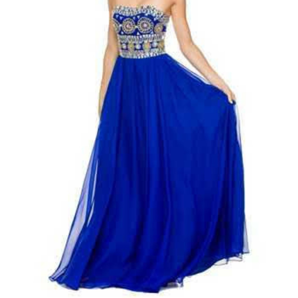 Nox Anabel Formal Royal Blue Beaded Gown, Size S